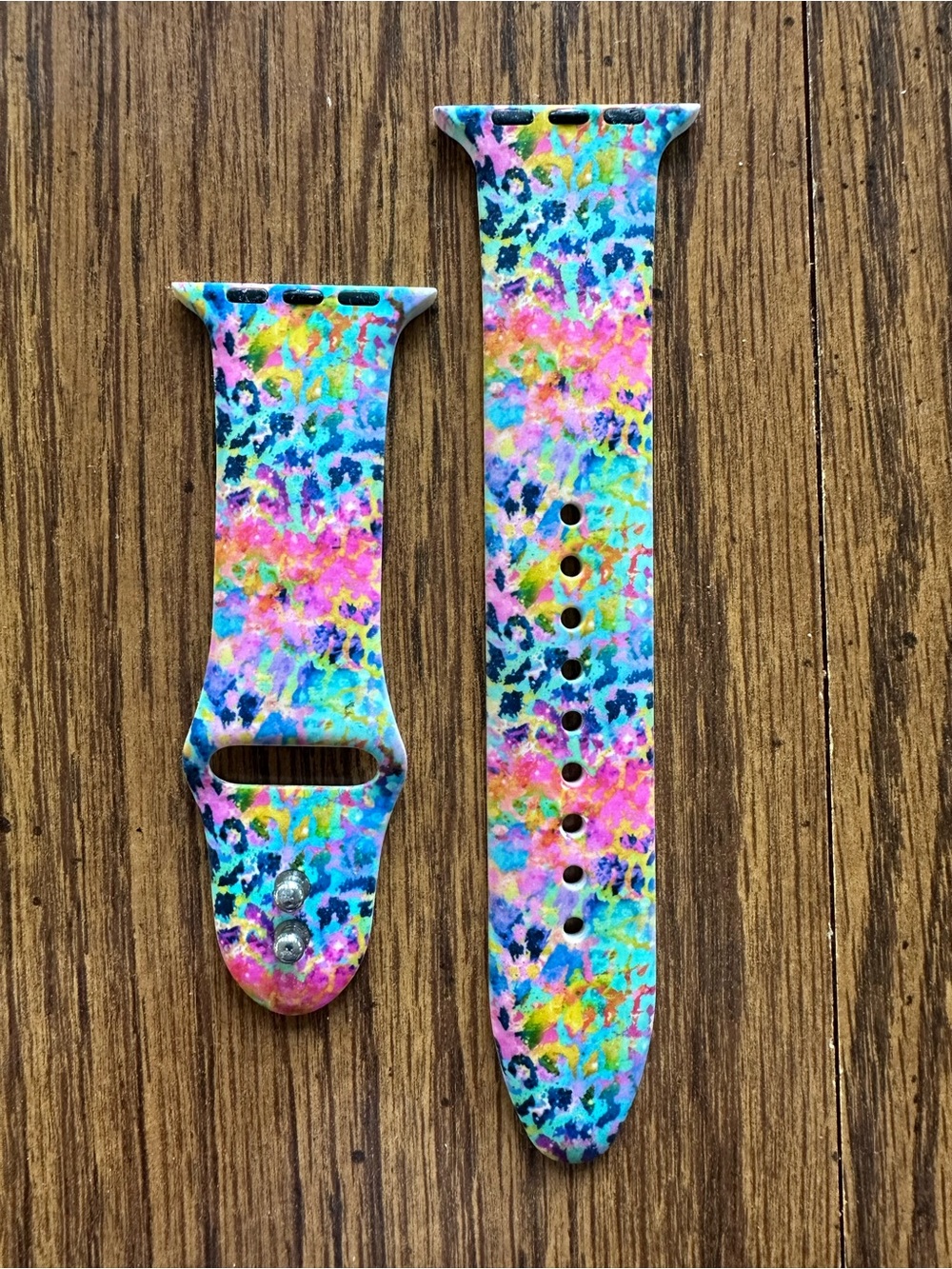 Apple Multicolor Blue Pink Yellow Green Pattern Silicone Watch Band